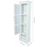 NNEVL Chic Bookcase Cabinet with 3 Shelves White Wooden