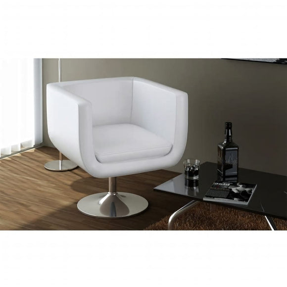 NNEVL Bar Stool White Faux Leather