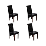 NNEVL Dining Chairs 4 pcs Black Faux Leather