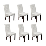 NNEVL Dining Chairs 6 pcs White Faux Leather