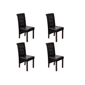 NNEVL Dining Chairs 4 pcs Brown Faux Leather