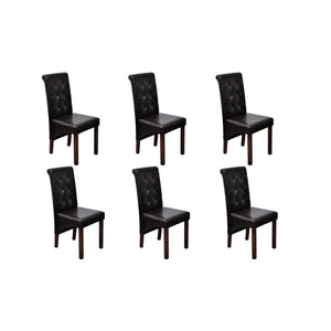 NNEVL Dining Chairs 6 pcs Brown Faux Leather