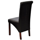 NNEVL Dining Chairs 6 pcs Brown Faux Leather