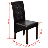 NNEVL Dining Chairs 6 pcs Brown Faux Leather