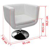 NNEVL Bar Chairs 2 pcs White Faux Leather