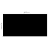 NNEVL Floating Rectangular PE Solar Pool Film 10 x 5 m Black