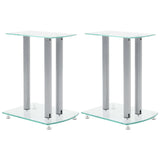 NNEVL Aluminum Speaker Stands Transparent Safety Glass 2pcs