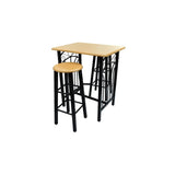 NNEVL Breakfast/Dinner Table Dining Set MDF with Black