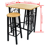 NNEVL Breakfast/Dinner Table Dining Set MDF with Black