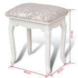 NNEVL Dressing Stool Warm White Fabric