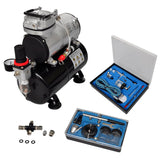NNEVL Airbrush Compressor Set with 2 Pistols