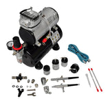 NNEVL Airbrush Compressor Set with 2 Pistols