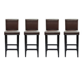 NNEVL Bar Stools 4 pcs Dark Brown Faux Leather