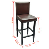 NNEVL Bar Stools 4 pcs Dark Brown Faux Leather