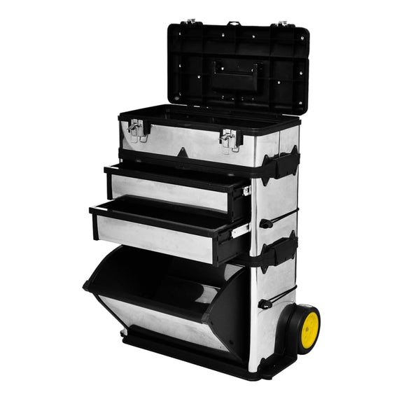 NNEVL 3-Part Rolling Tool Box with 2 Wheels
