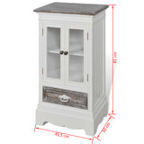 NNEVL Cabinet 2 Doors 1 Drawer White Wood