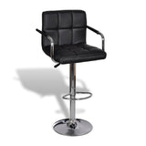NNEVL Bar Stools 2 pcs Black Faux Leather