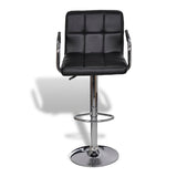 NNEVL Bar Stools 2 pcs Black Faux Leather