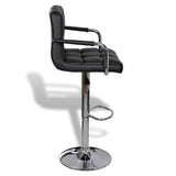 NNEVL Bar Stools 2 pcs Black Faux Leather