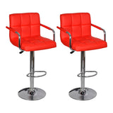 NNEVL Bar Stools 2 pcs Red Faux Leather