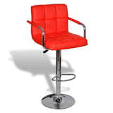 NNEVL Bar Stools 2 pcs Red Faux Leather