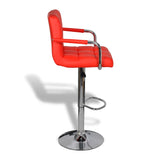 NNEVL Bar Stools 2 pcs Red Faux Leather