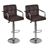 NNEVL Bar Stools 2 pcs Brown Faux Leather