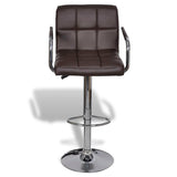 NNEVL Bar Stools 2 pcs Brown Faux Leather