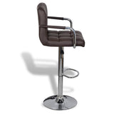 NNEVL Bar Stools 2 pcs Brown Faux Leather
