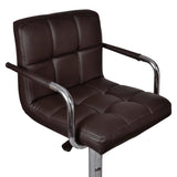 NNEVL Bar Stools 2 pcs Brown Faux Leather
