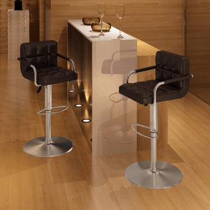 NNEVL Bar Stools 2 pcs Brown Faux Leather