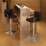 NNEVL Bar Stools 2 pcs Brown Faux Leather