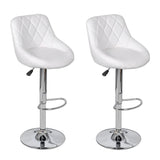 NNEVL Bar Stools 2 pcs White Faux Leather