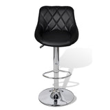 NNEVL Bar Stools 2 pcs Black Faux Leather