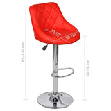 NNEVL Bar Stools 2 pcs Red Faux Leather