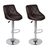 NNEVL Bar Stools 2 pcs Brown Faux Leather