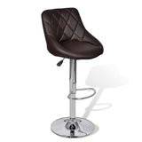 NNEVL Bar Stools 2 pcs Brown Faux Leather