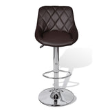 NNEVL Bar Stools 2 pcs Brown Faux Leather