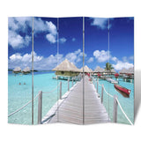 NNEVL Folding Room Divider Print 200 x 170 Beach