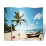 NNEVL Folding Room Divider Print 200 x 170 Beach