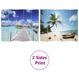 NNEVL Folding Room Divider Print 200 x 170 Beach