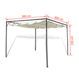 NNEVL Garden Gazebo with Retractable Roof Canopy