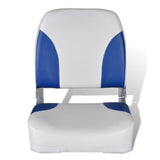 NNEVL Boat Seat Foldable Backrest With Blue-white Pillow 41 x 36 x 48 cm