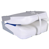 NNEVL Boat Seat Foldable Backrest With Blue-white Pillow 41 x 36 x 48 cm