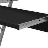 NNEVL Compact Computer Desk with Pull-out Keyboard Tray Black
