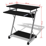 NNEVL Compact Computer Desk with Pull-out Keyboard Tray Black