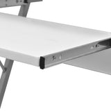 NNEVL Compact Computer Desk with Pull-out Keyboard Tray White