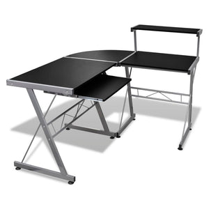 NNEVL Computer Desk Workstation With Pull Out Keyboard Tray Black