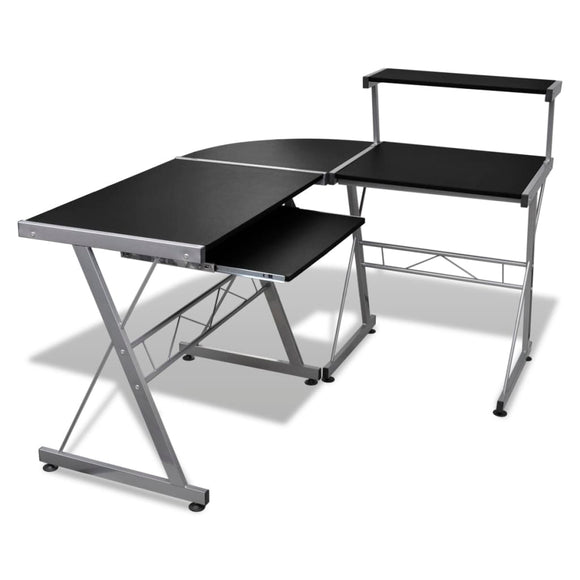 NNEVL Computer Desk Workstation With Pull Out Keyboard Tray Black