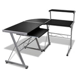 NNEVL Computer Desk Workstation With Pull Out Keyboard Tray Black